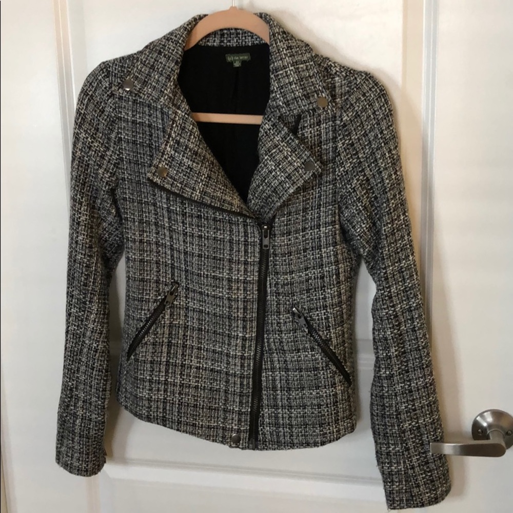 Black Tweed Moto Jacket